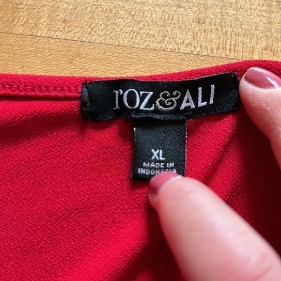 Roz & Ali Short Sleeve Top With Split Sleeve Accents Size XL - Picture 4 of 5